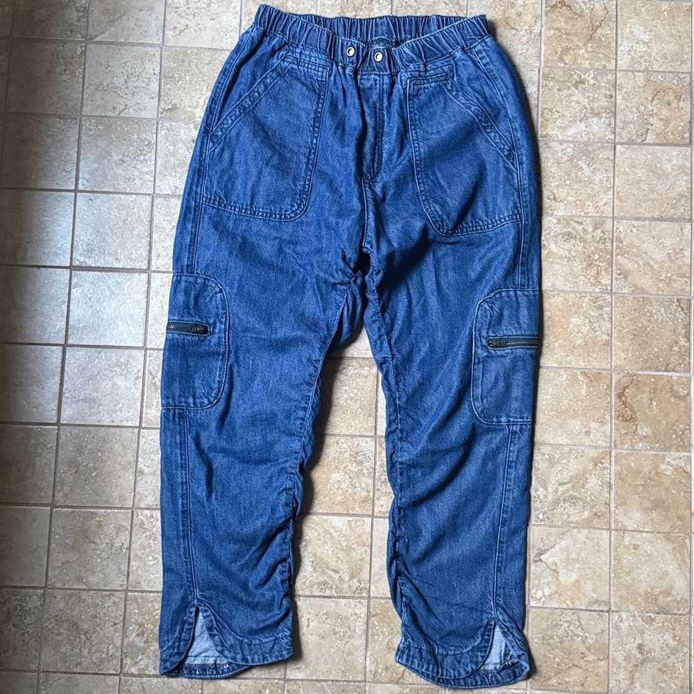 Pilcro The Cottage Utility Crop Jeans Pull-on Relaxed Pants Anthropologie Medium
